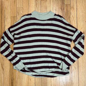 Madewell Women's Mint and Chocolate Stripe Sweater